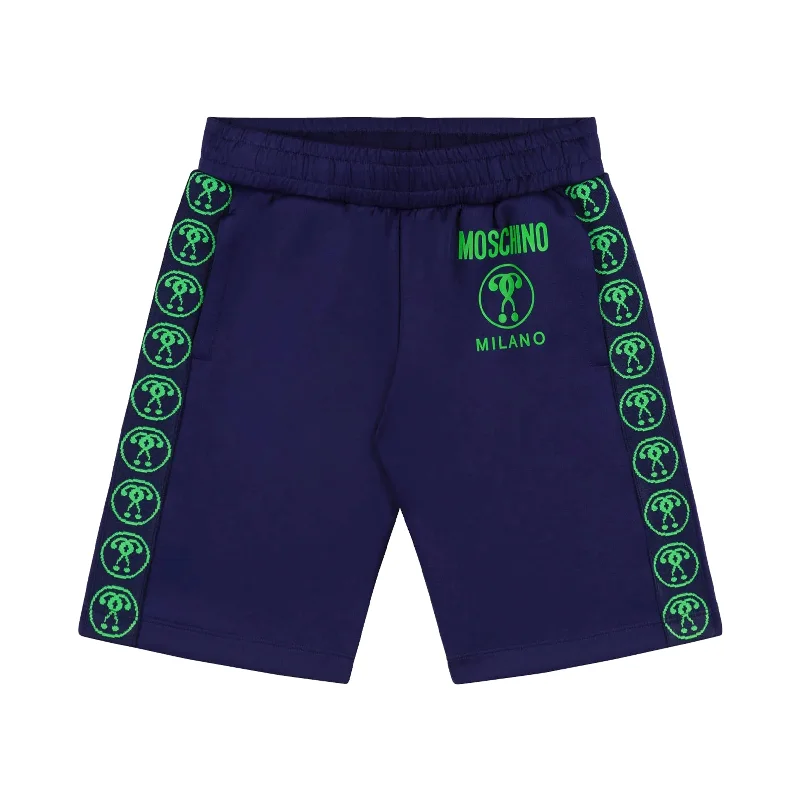 Moschino-Monogram Tape Shorts-HUQ016-LDA40-40016-Blue Navy