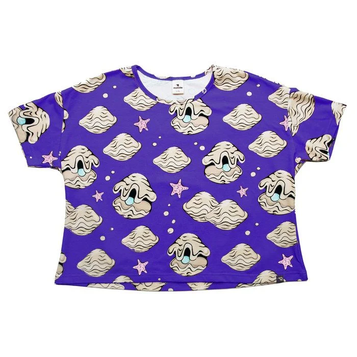 Adult's Clams Short Sleeve Shirt - Purple