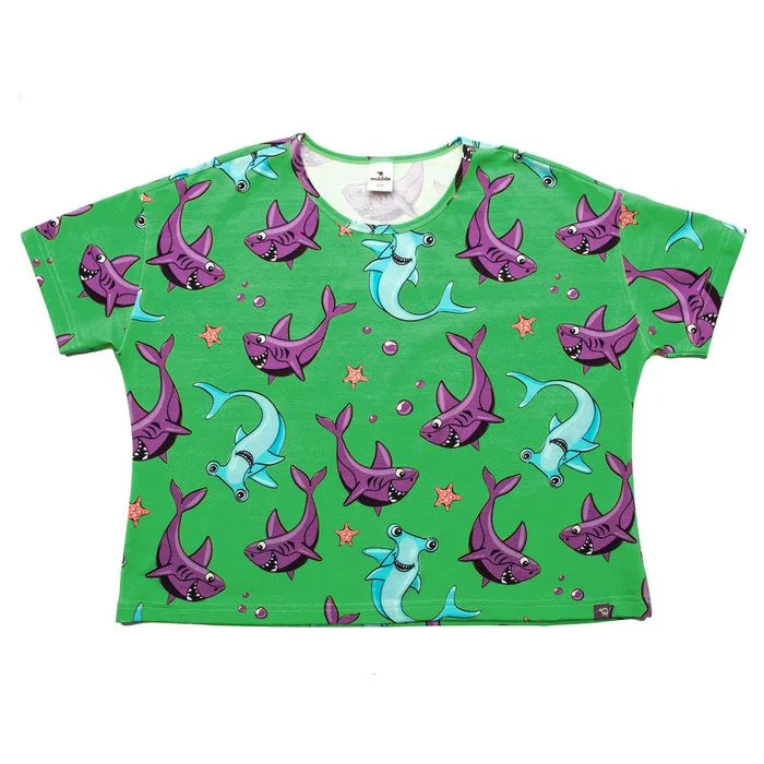 Adult's Sharks Short Sleeve Shirt - Green