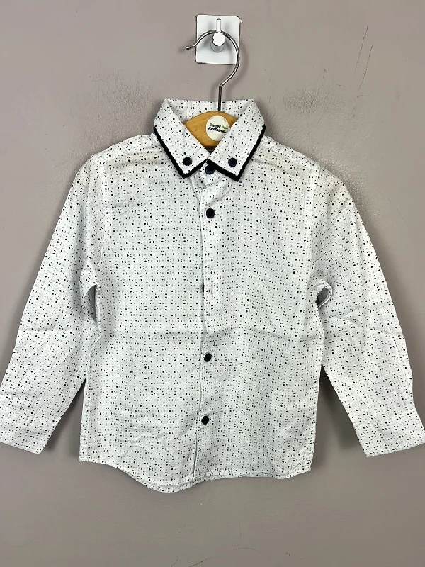 Next formal white patterned shirt 2-3y