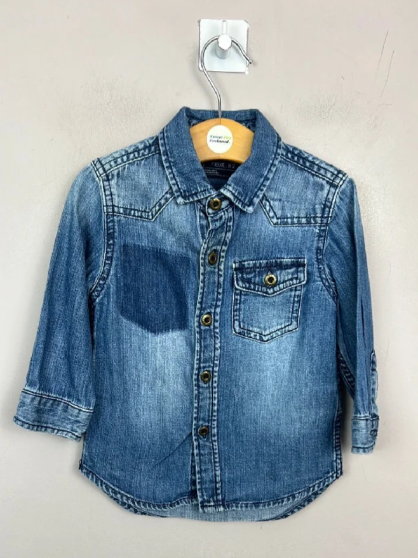 Next ghost pocket denim shirt 12-18m