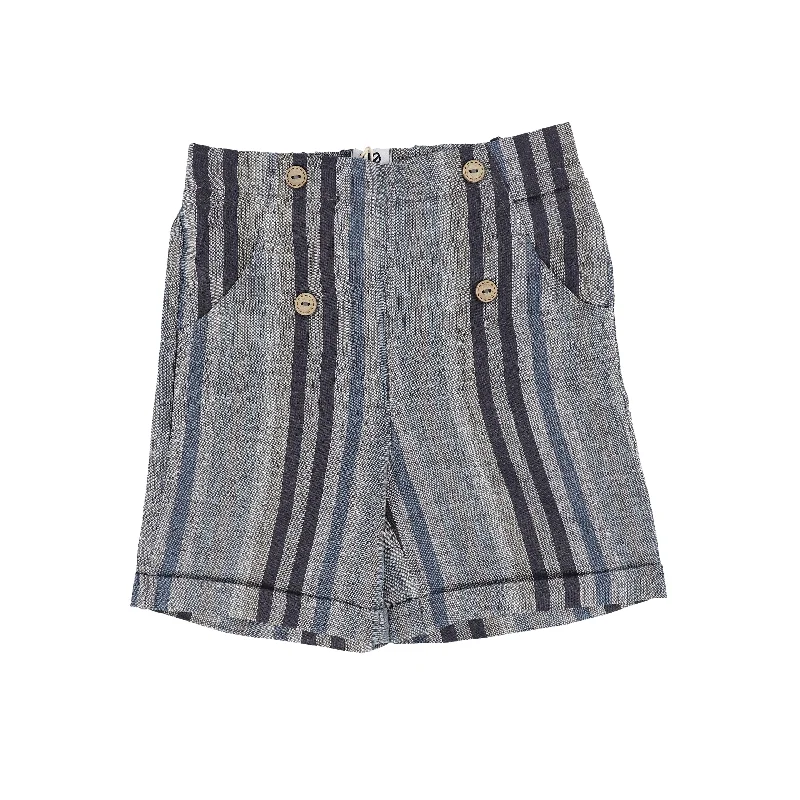 NOMA NAVY WIDE STRIPE BUTTON DETAIL SHORTS [FINAL SALE]