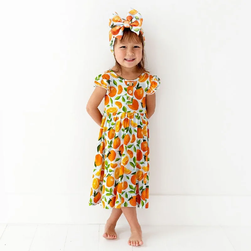 Orange You Sweet Girls Dress- FINAL SALE