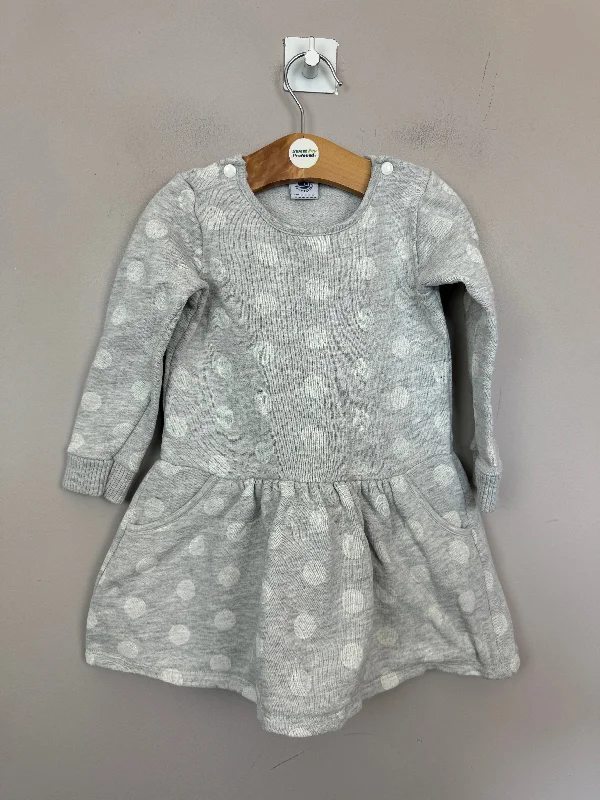 Petit Bateau Grey Spot Dress 24m