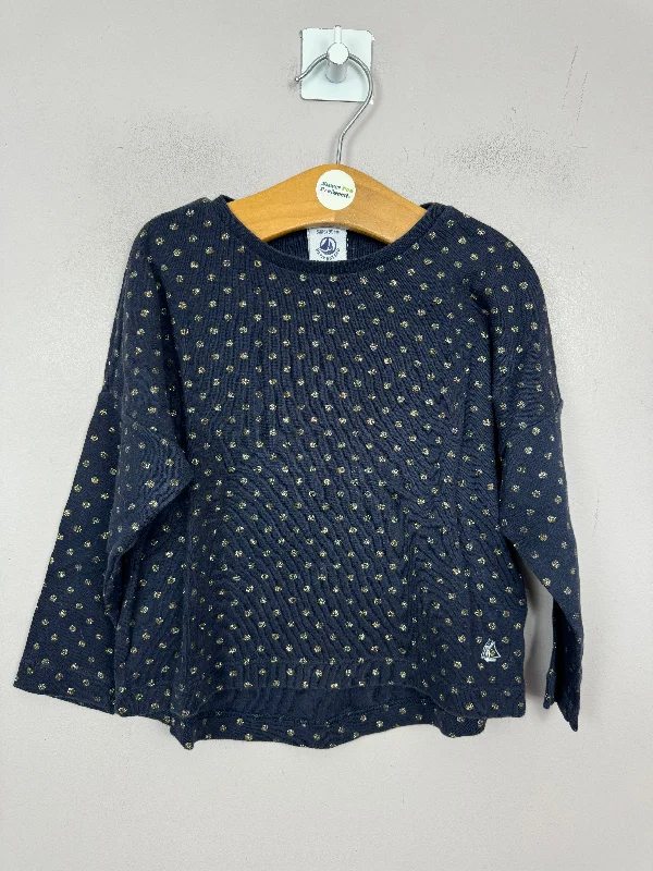 Petit Bateau Navy Spot T-shirt 3y