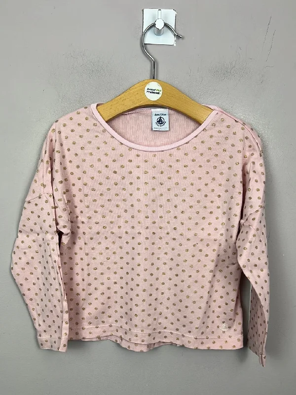 Petit Bateau pink spot t-shirt 4y