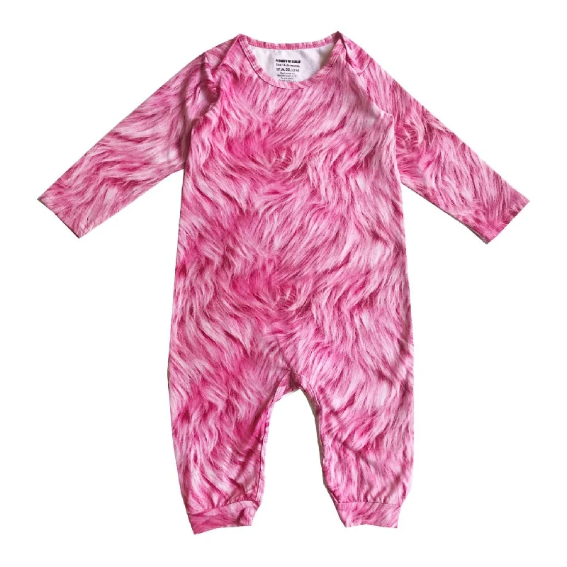 Faux Fur Print Onesie