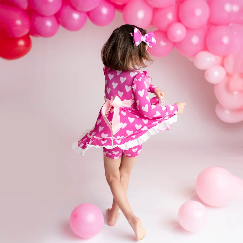 Playing Heart to Get Girls Party Dress & Shorts Set