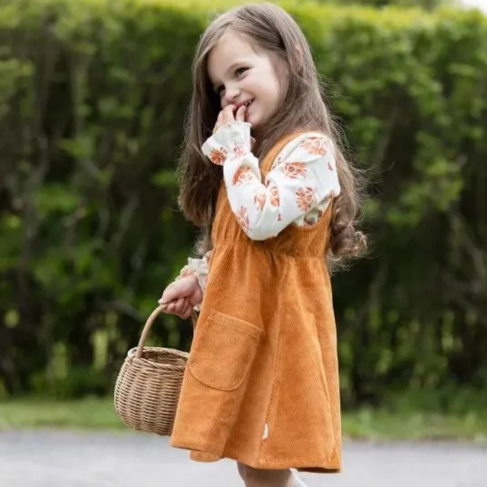 Organic Toddler Pocket Dress -  Ginger Floral