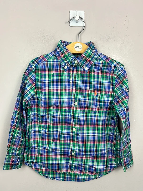 Ralph Lauren pink/green check shirt 3y