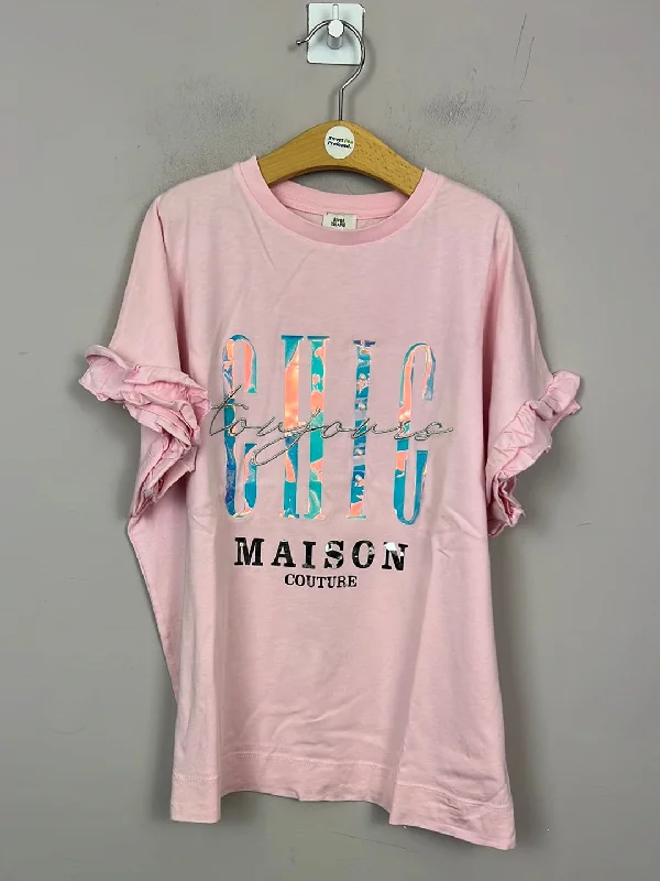 River Island Pink Chic T-shirt 11-12y