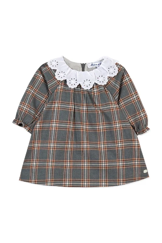 Baby Un Air Compagne Dress w/ Collar - Grey