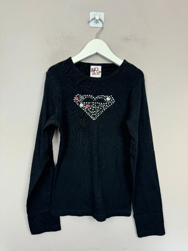 Roxy Black Long Sleeve T-Shirt 10y