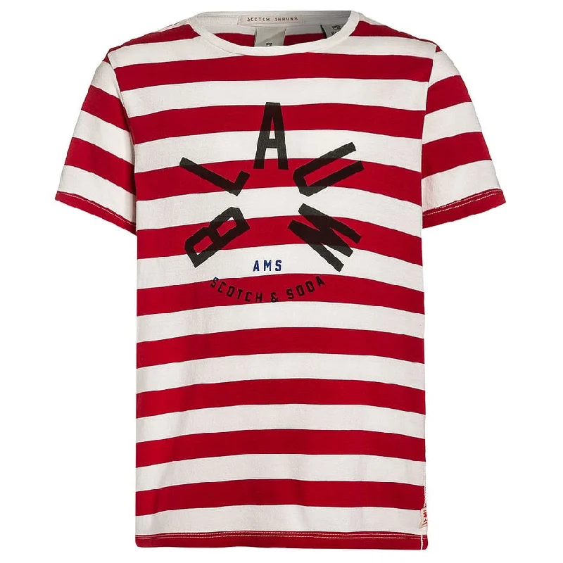 Scotch & Soda Boys Red and White Striped T-shirt