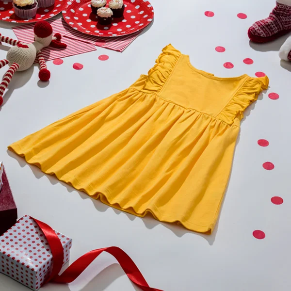 Totle Yellow Ruffled Dress