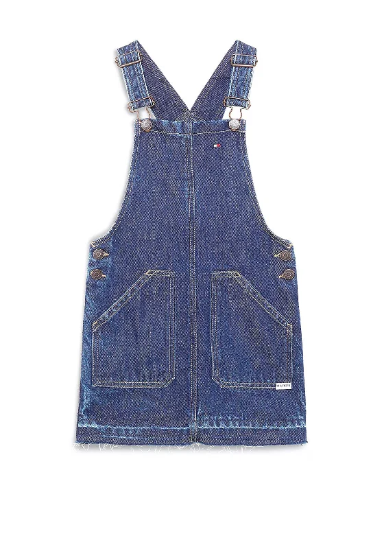 Tommy Hilfiger Girl Dungaree Mini Dress, Dark Blue