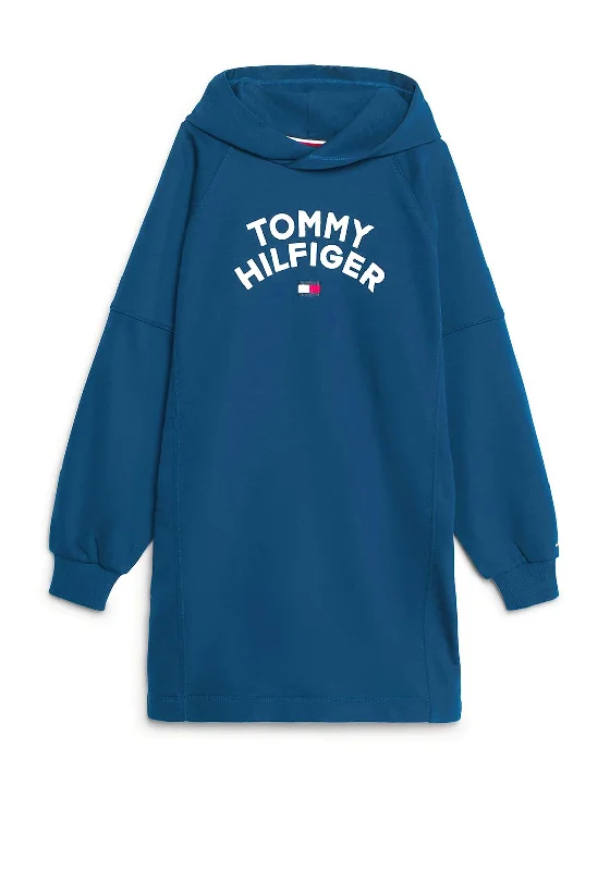 Tommy Hilfiger Girls Logo Oversized Hoody Dress, Deep Indigo