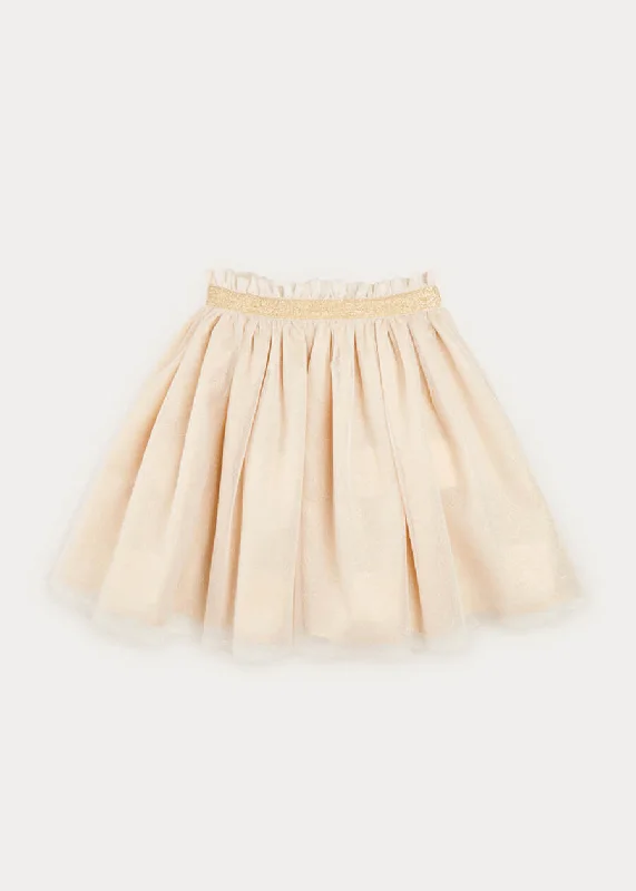 Tulle Glittery Skirt in Gold (18M-10Y)