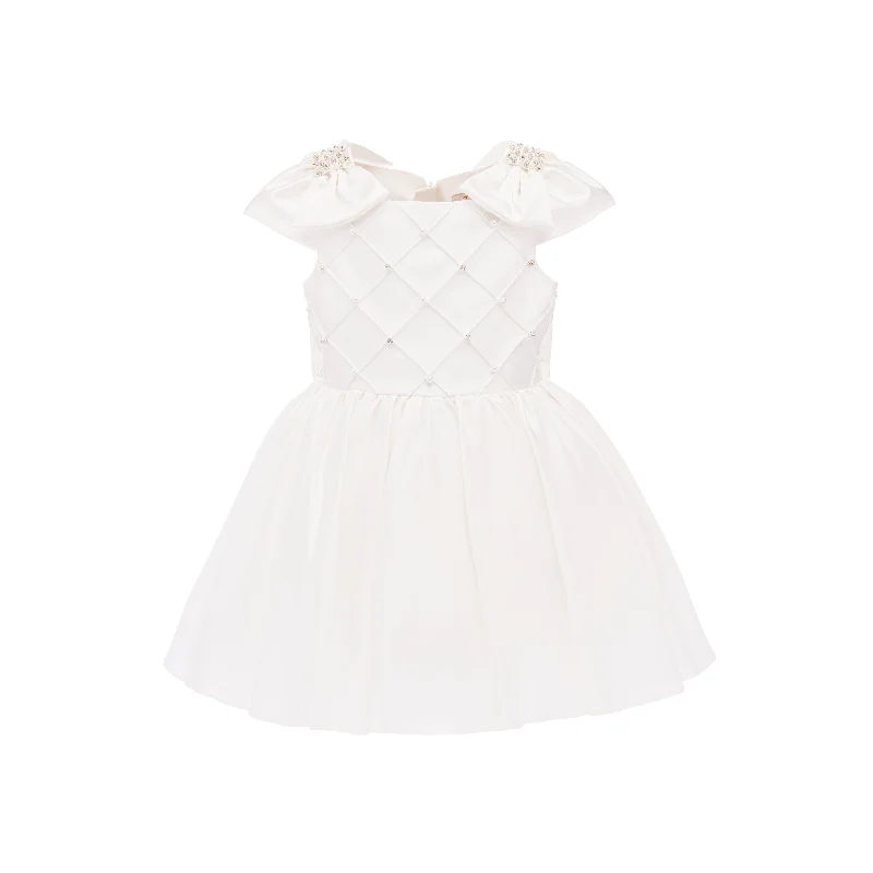 White Alondra Quilted Teacup Dress