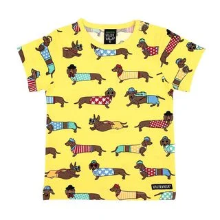 Dachshund Short Sleeve Shirt - Lemon