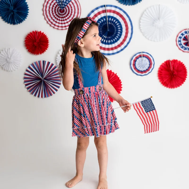 Star Spangled Banner Girls Suspender Skirt Set