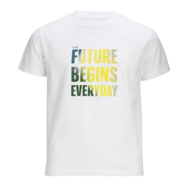 WHITE SHORT SLEEVE BOYS TSHIRT WITH GRAPHIC LETTERING