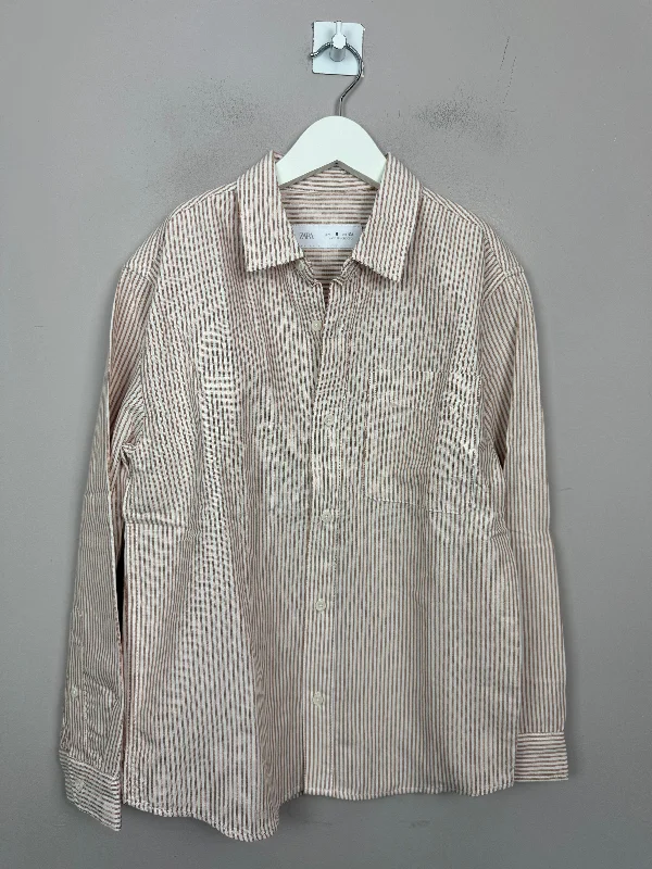 Zara Tan Stripe Shirt 9y