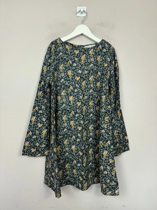 Zara Teal Floral Dress 11-12y