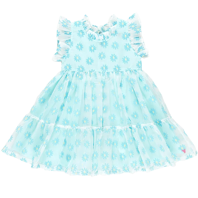 Girls Jennifer Dress - Blue Daisy