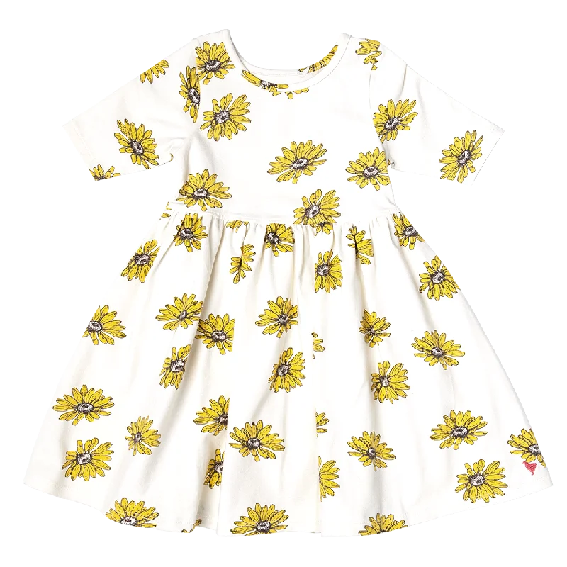 Girls Organic Steph Dress - Floating Daisy