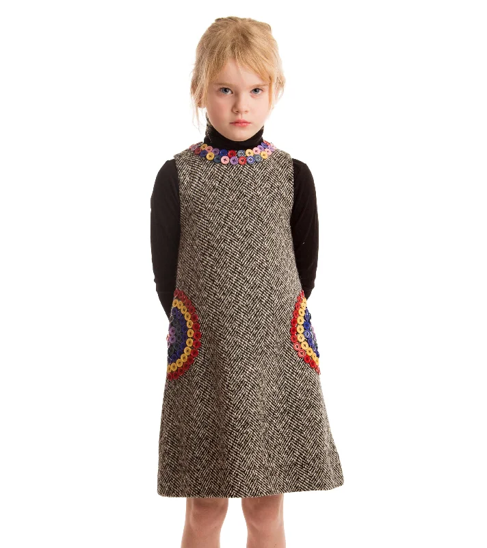 Paisley Rainbow Button Dress