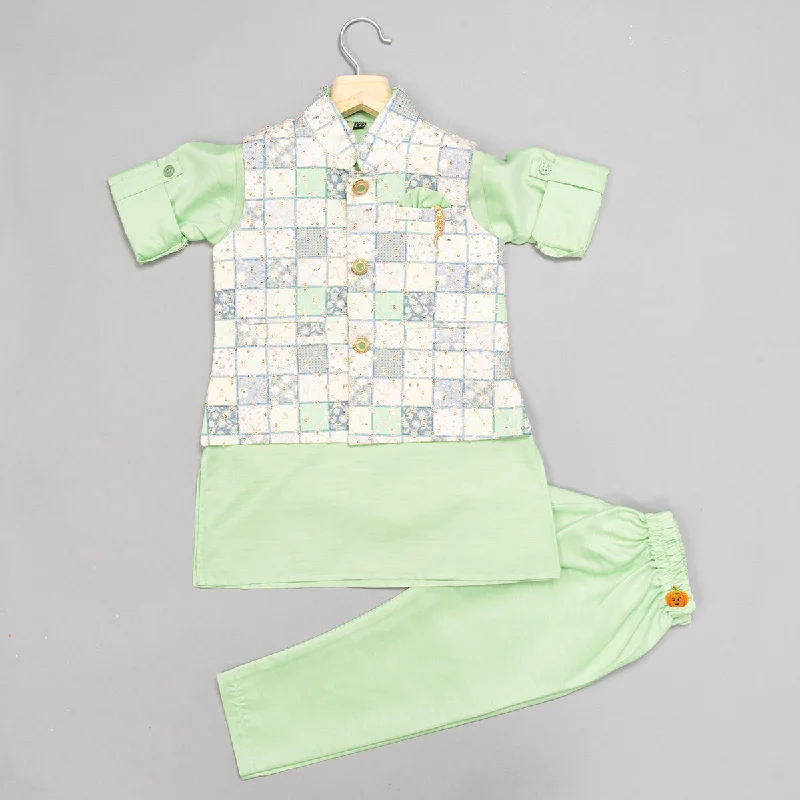 Pista Blue Kurta Pajama for Boys