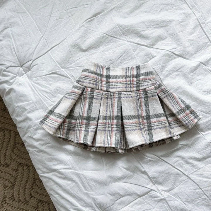 Toddler Tartan Plaid Pleated Skirt (2-4y, 6-7y)- Pink